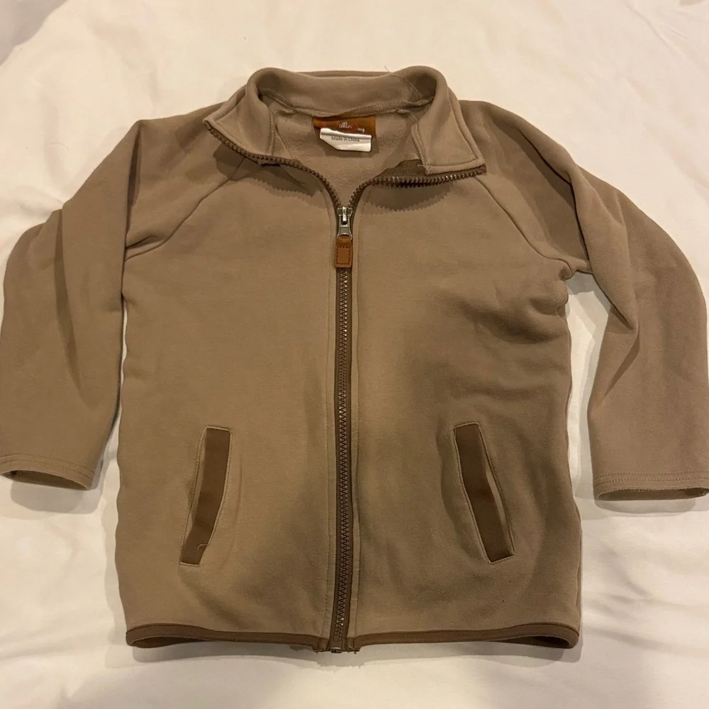 Children's Tan Zip-Up Cotton Jacket